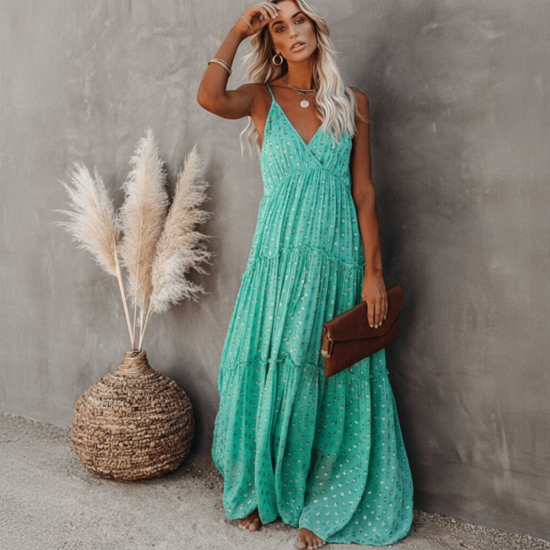 Women's Boho Tiered Maxi Summer Dress – Linda & Edward