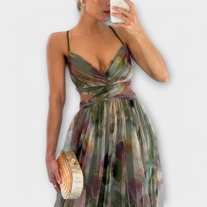 Vestido largo Annai de malla - Elegante y que realza la figura
