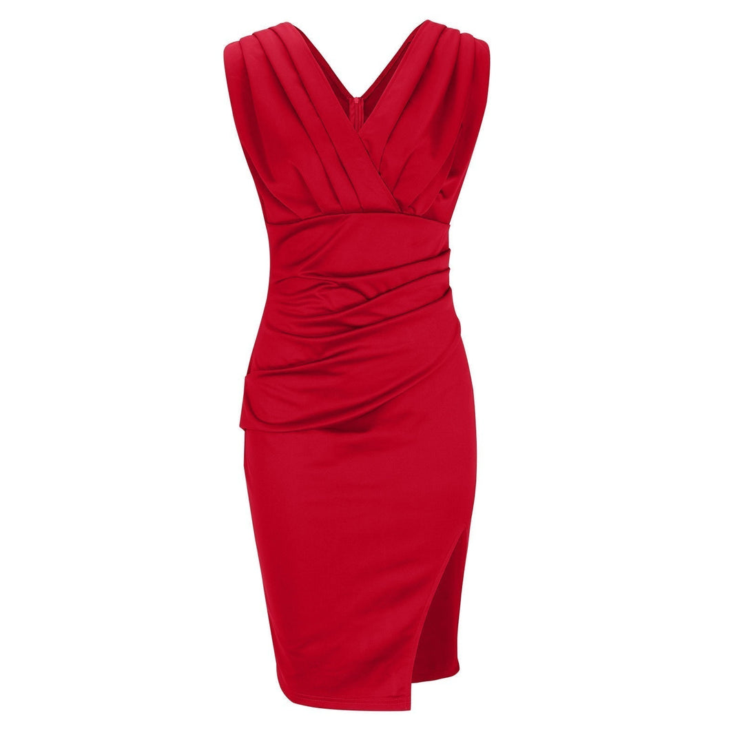 Bretta | Stylish Dress with V-Neck and Sexy Side Slit