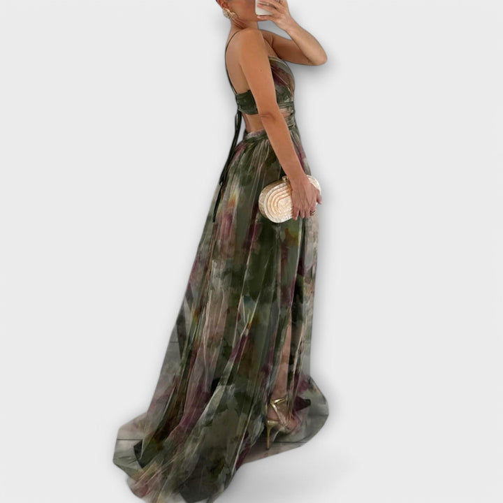 Vestido largo Annai de malla - Elegante y que realza la figura