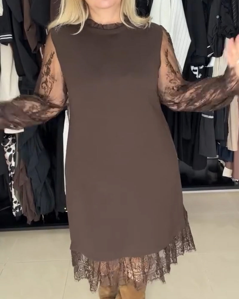 Vestido Elegante Feminino | com Renda e Fenda