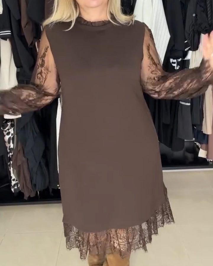 Vestido Elegante Feminino | com Renda e Fenda