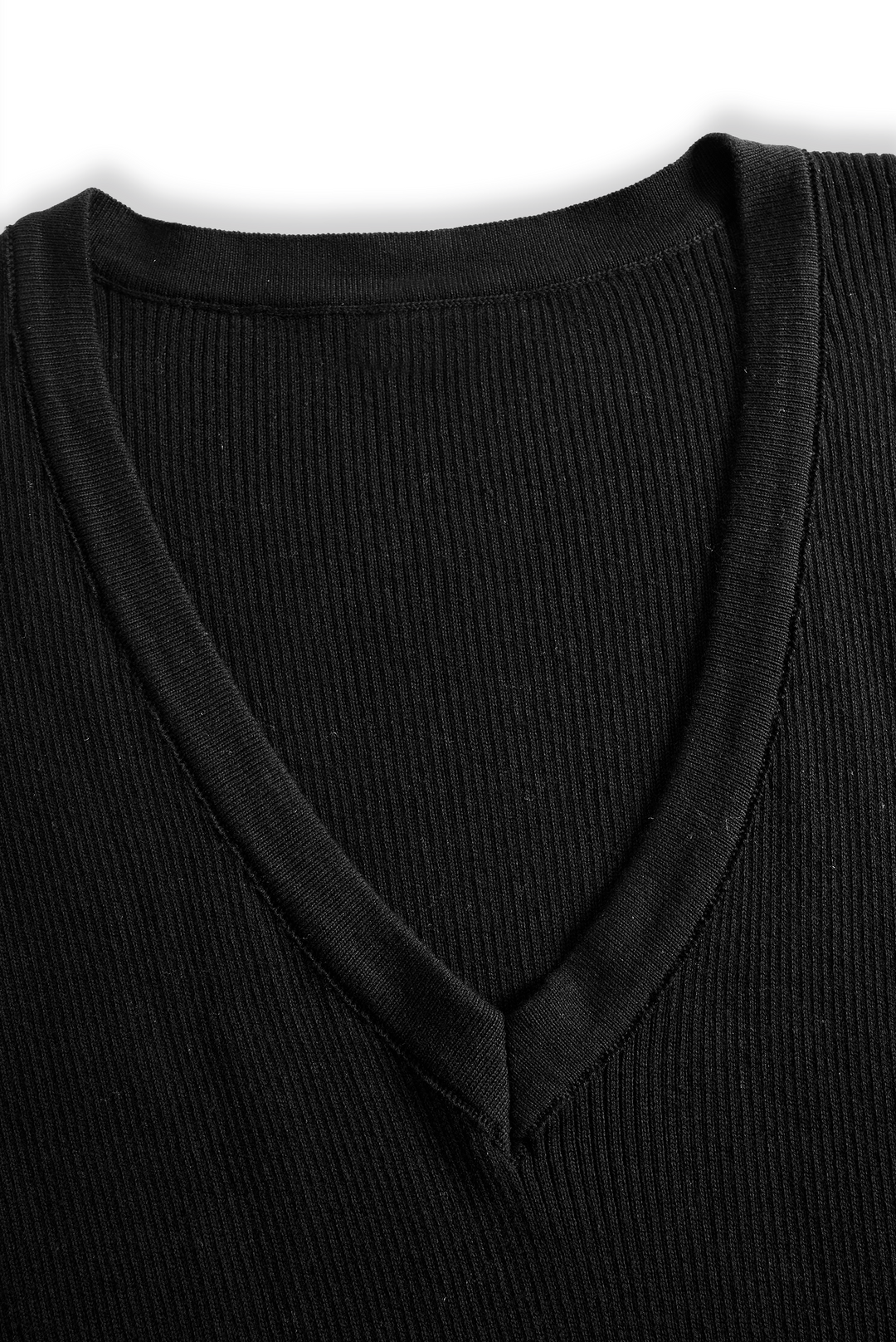 Vestito Lungo da Donna a V Maglione a Maniche Lunghe Slim (Senza Cintura)