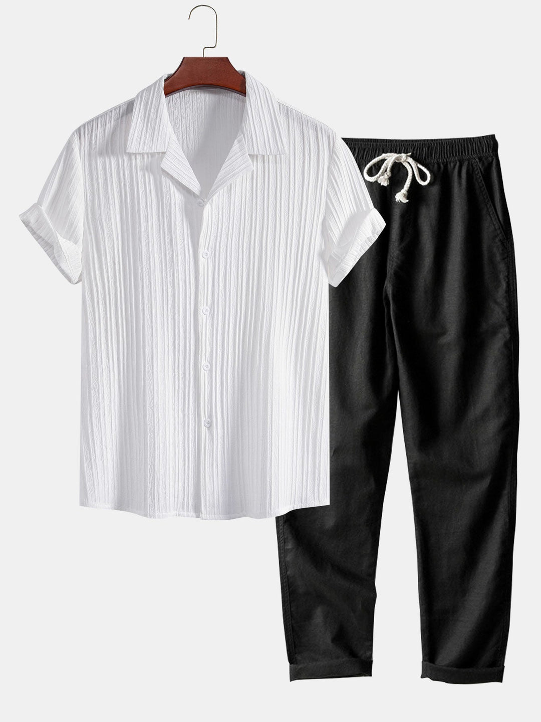 Men’s Summer Set – Short Shirt & Straight Pants