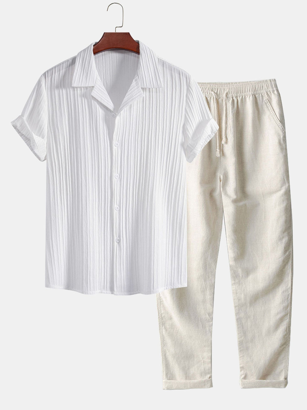 Men’s Summer Set – Short Shirt & Straight Pants