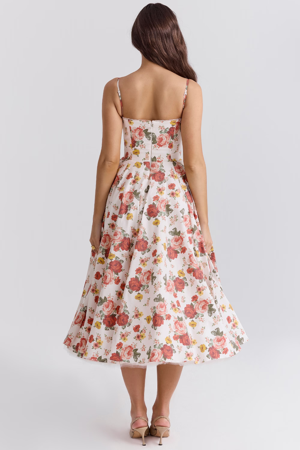 Elegantes A-Linien-Midikleid für Damen mit Spaghettiträgern