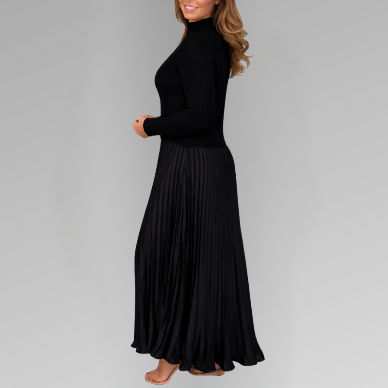 Claudia - Robe longue avec pull et jupe plissée