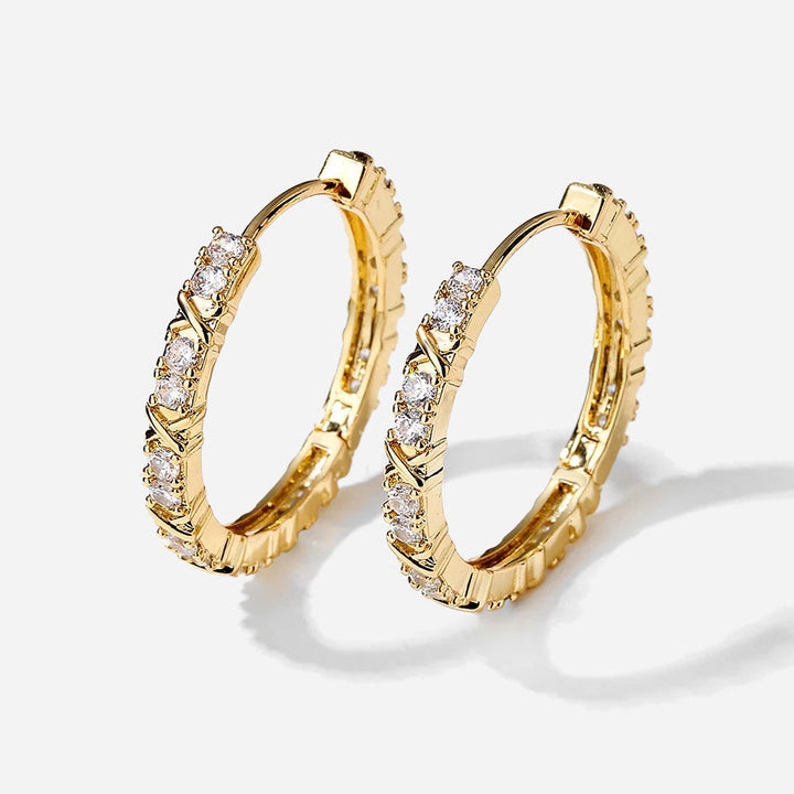 Aurelisse | Boucles d'oreilles Croix Zirconia Or 18 carats