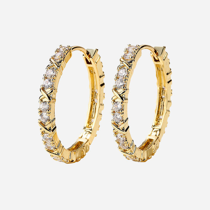 Aurelisse | Boucles d'oreilles Croix Zirconia Or 18 carats