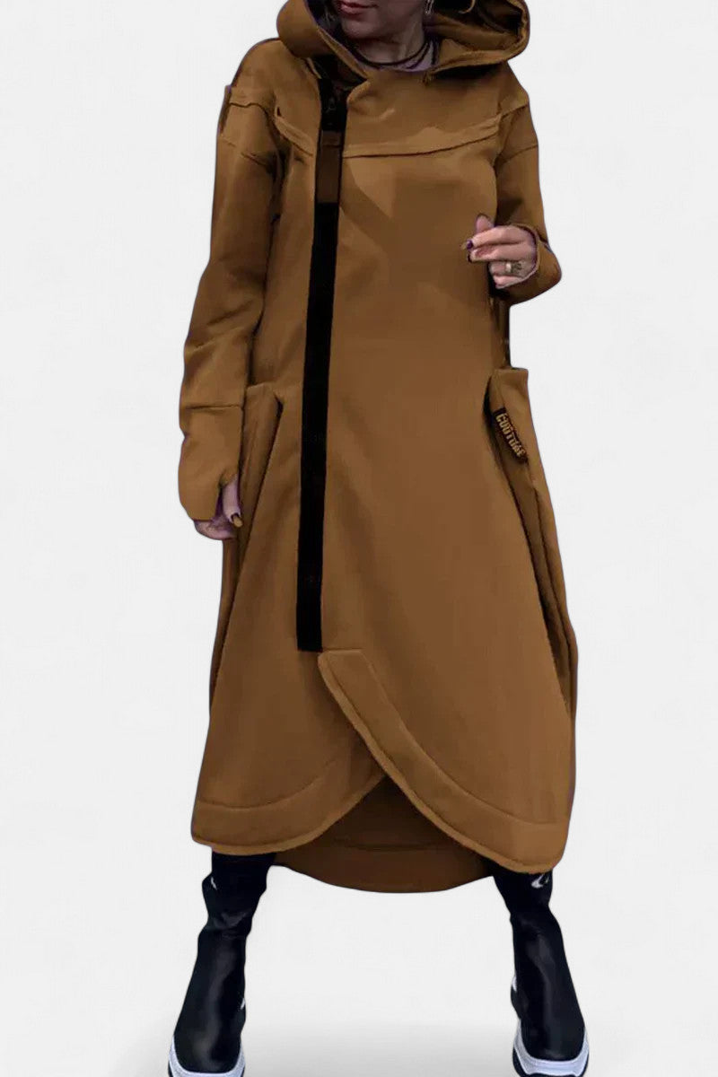 MANA | Sweat à capuche long avec fermeture éclair