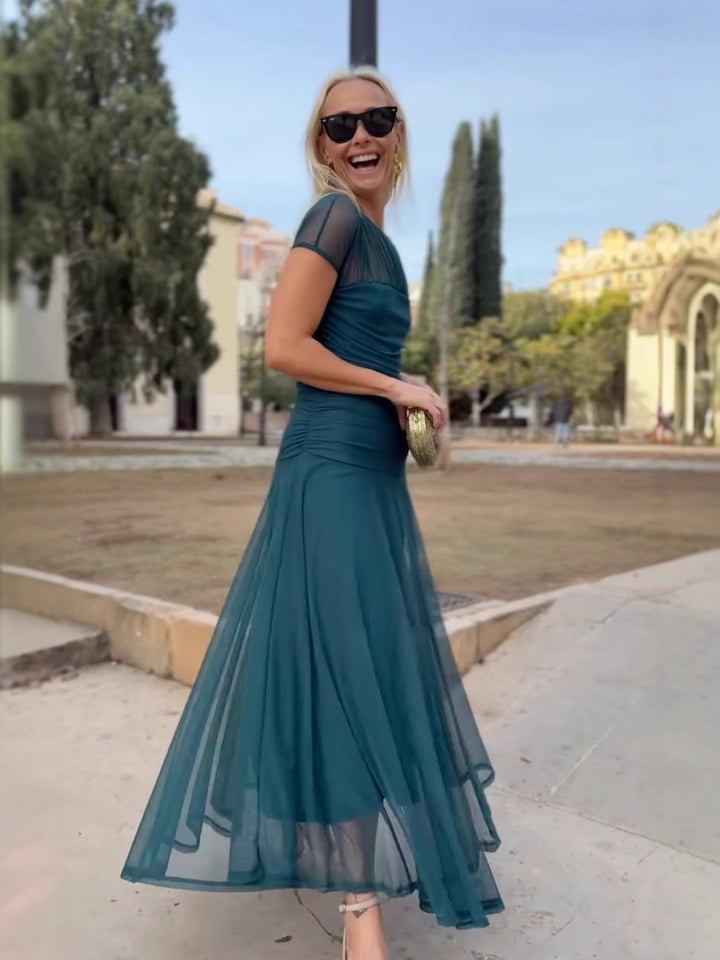 Lauren | Robe en chiffon à encolure ronde pour femmes