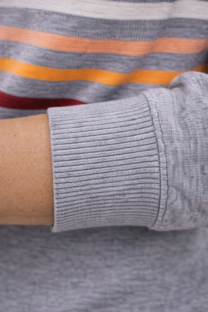 Vienna | Rainbow Striped Zip Sweatshirt