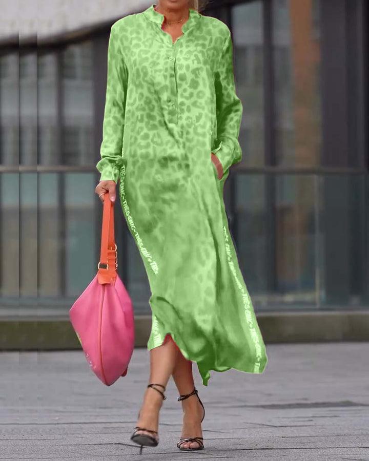 Keyla | Fashionable Dress with Leopard Print and Slit