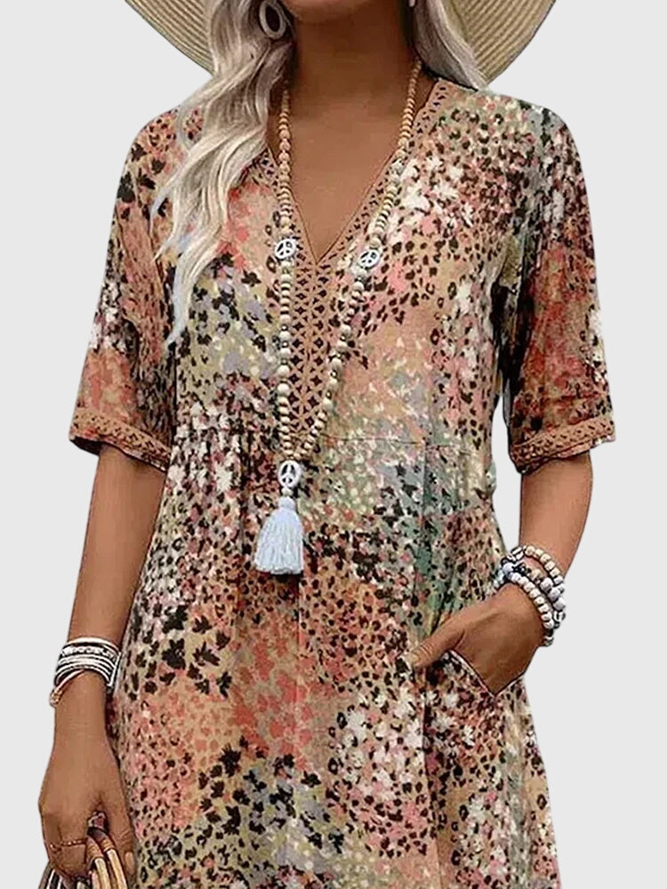 Yvonna™ | Robe midi florale élégante