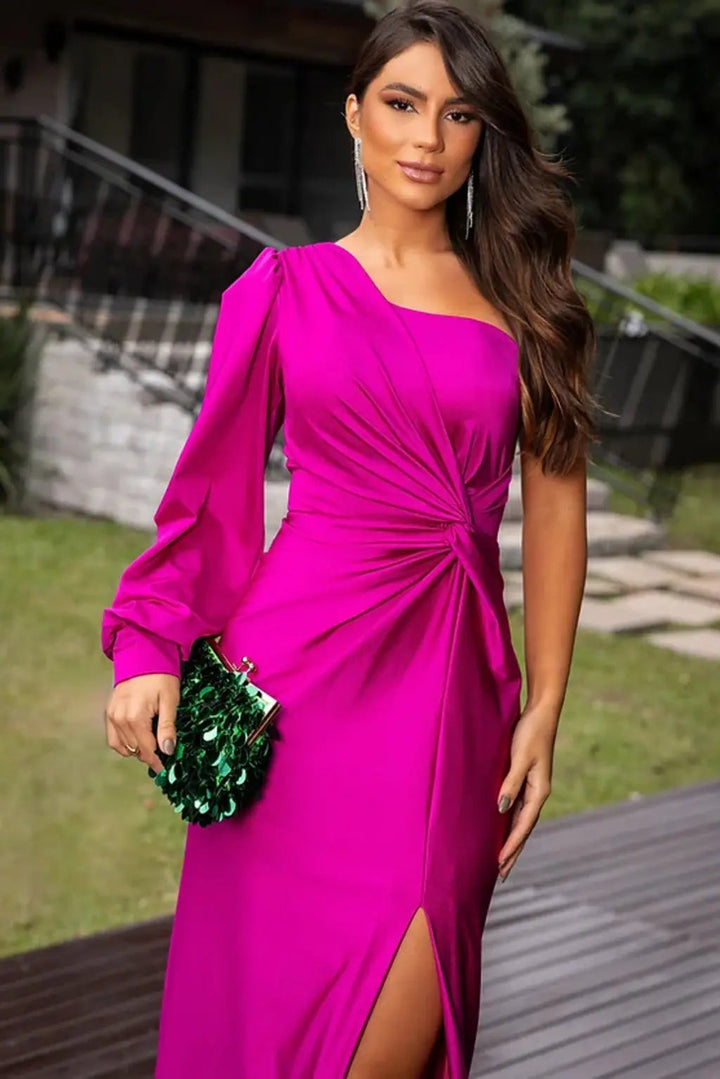 Women’s Elegant One-Shoulder Evening Dress