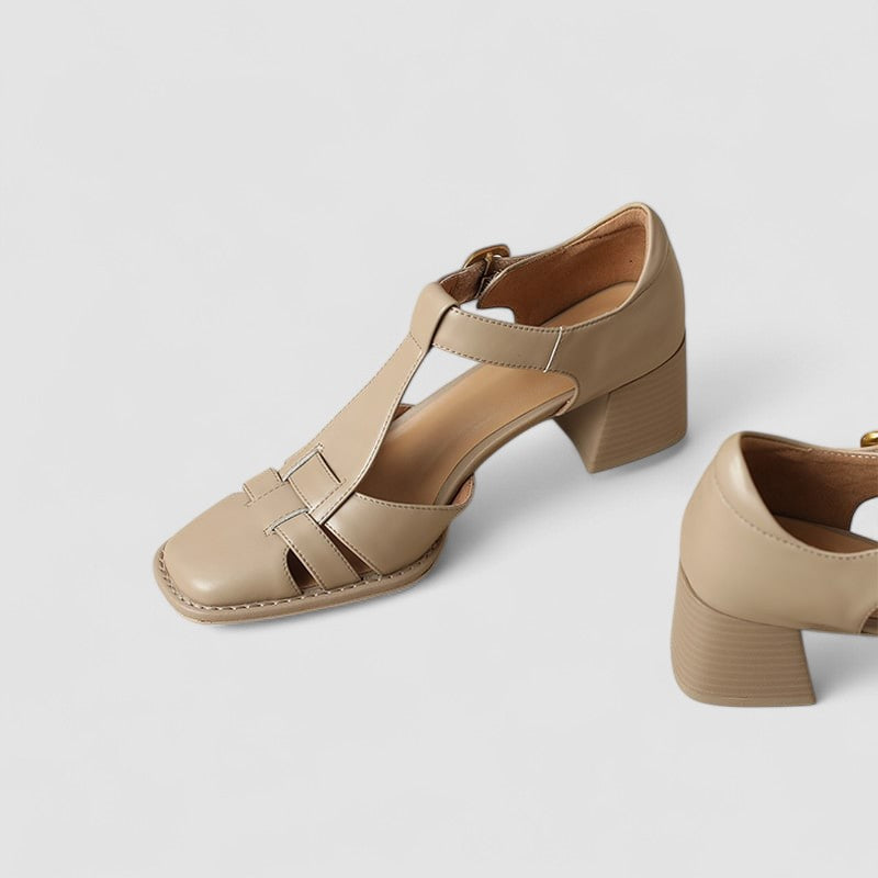 Elyxiana | Zapatos de tacón de bloque con tira en T ortopédicos