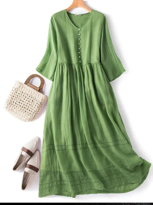 Maxivestido elegante abotonado para mujer