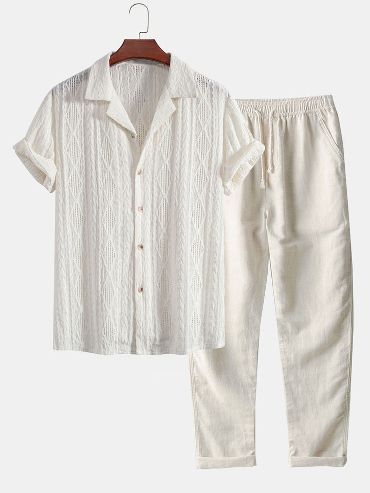 Men’s Summer Set – Patterned Shirt & Linen Pants