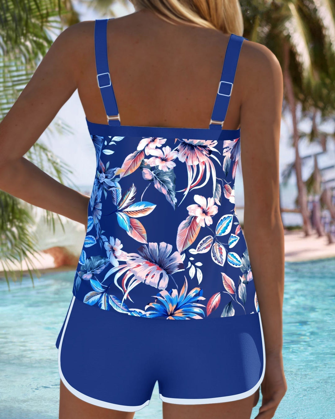 Imke™ | U-Neck Sleeveless Printed Tankini