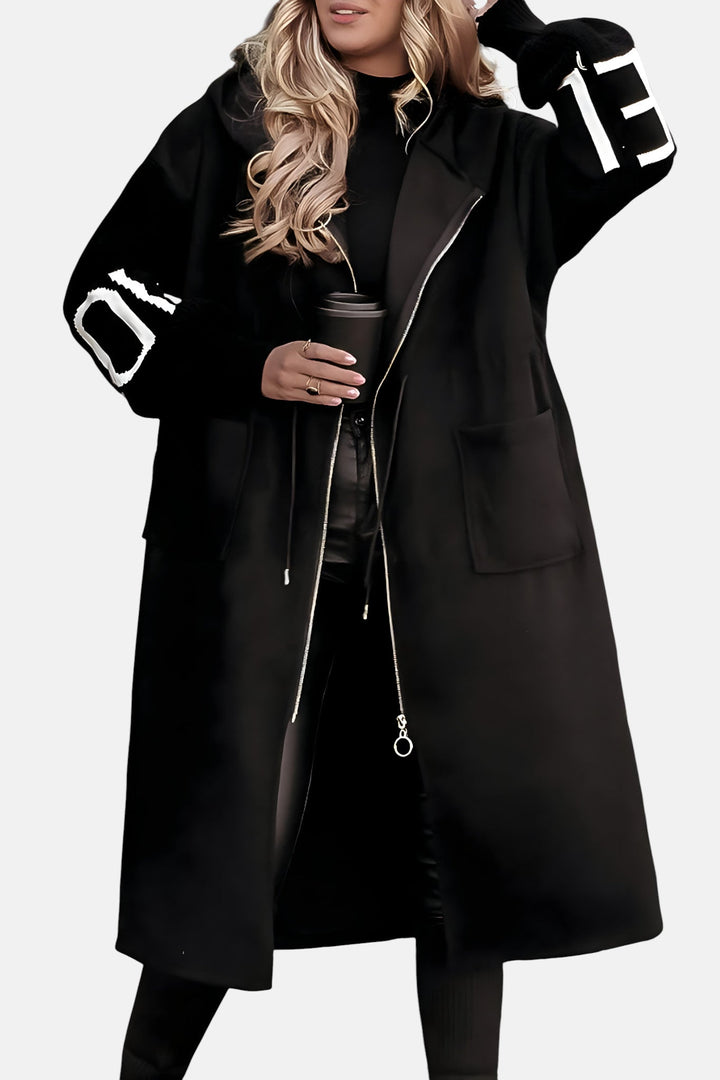 PEGGY - Manteau pour femme avec manches en maille et capuche
