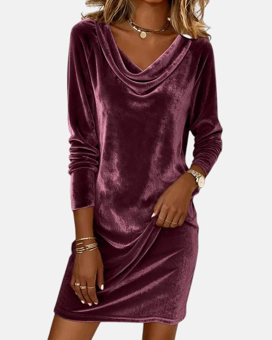 Celeste | Vestito ampio in velluto