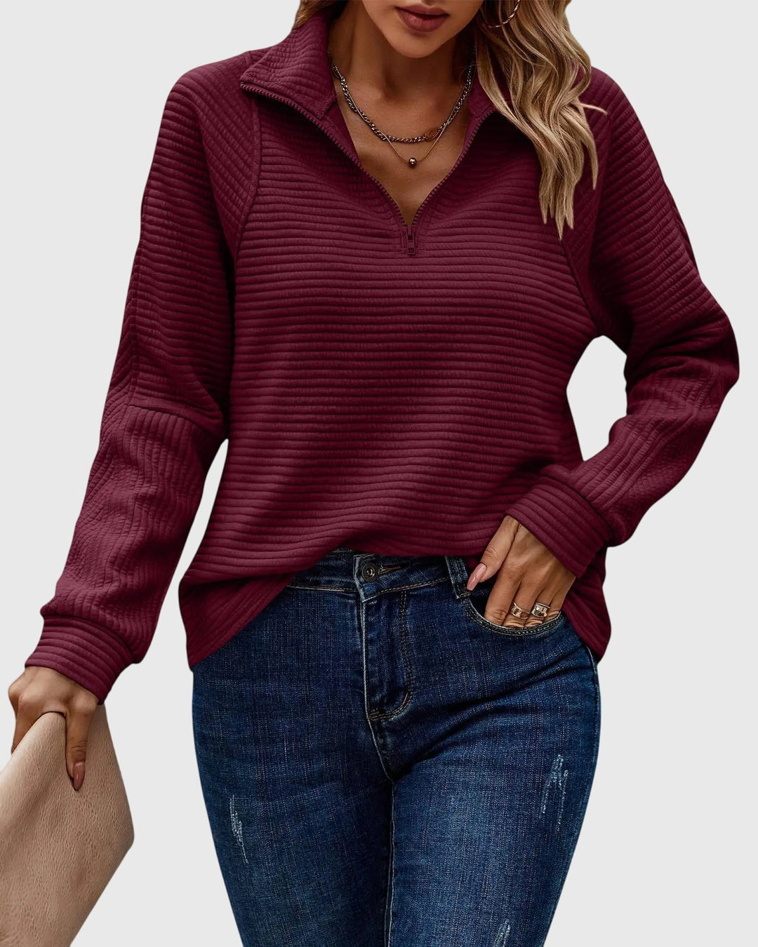 Abigail™ | Eleganter Pullover mit Reißverschluss