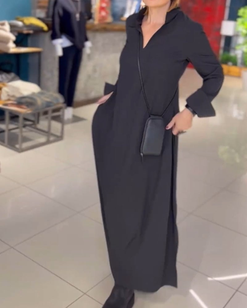 Uzila | Long, Loose Dress with Slit