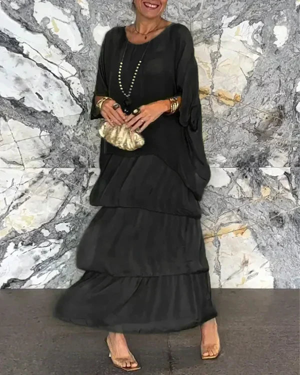 Women’s Elegant Layered Maxi Dress