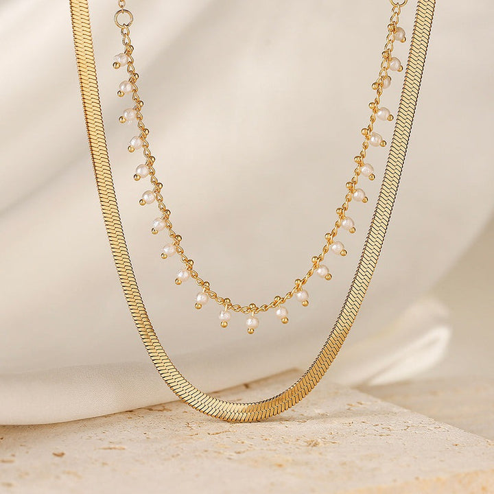 Marizanne | Collier Ras-du-cou Serpent Luxe & Parure de Perles Or 18 carats