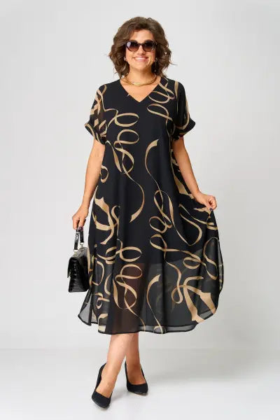 Milena | Vestido Feminino de Chiffon para Mulheres Curvilíneas