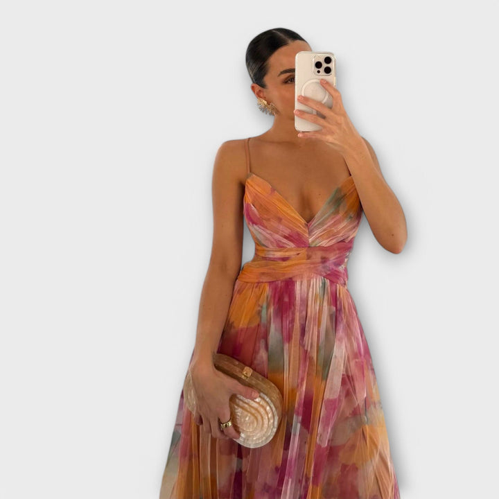 Vestido largo Annai de malla - Elegante y que realza la figura