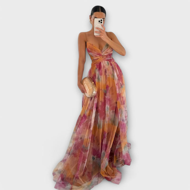 Vestido largo Annai de malla - Elegante y que realza la figura