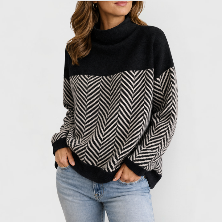 Eva - Pull en maille chevrons