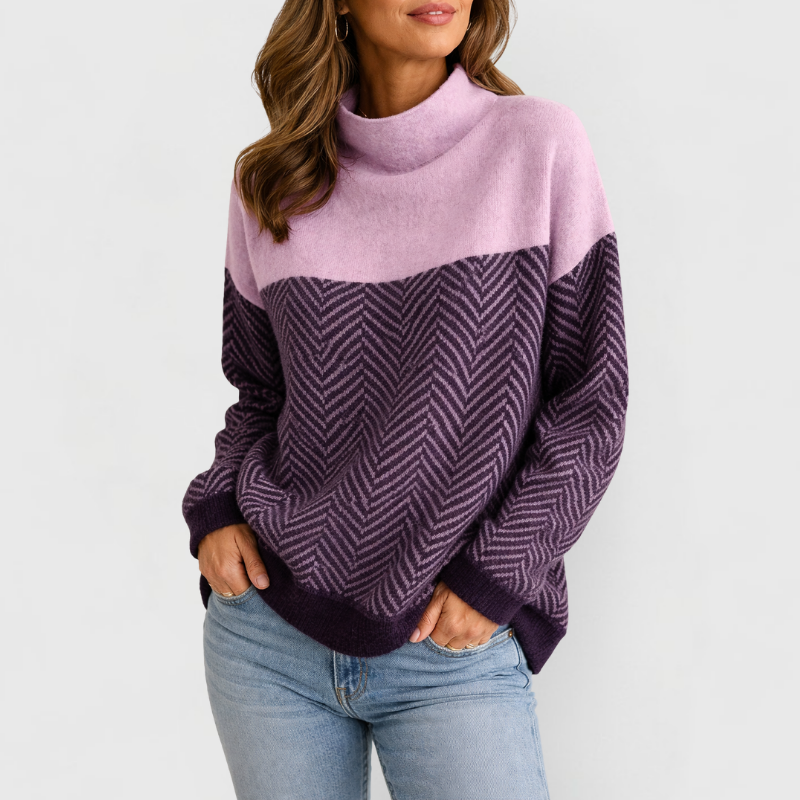 Eva - Pull en maille chevrons