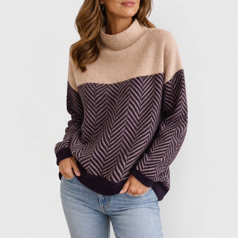 Eva - Pull en maille chevrons