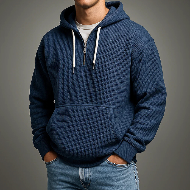 JULES | FELPA DA UOMO CON CAPPUCCIO IN MAGLIA WAFFLE