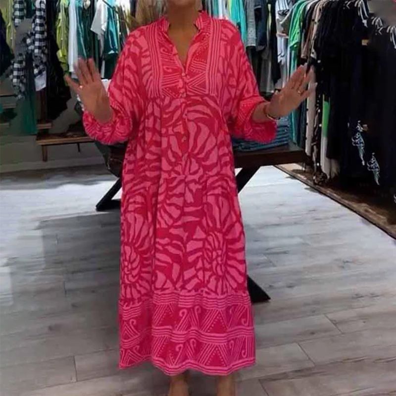 Azzon| Vestido Feminino Confortável com Estampa Moderna