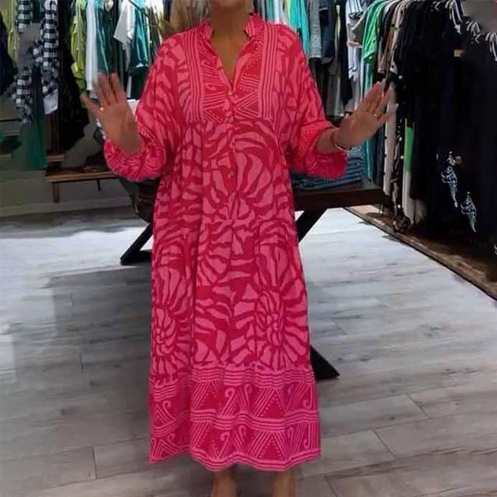 Azzon| Vestido Feminino Confortável com Estampa Moderna