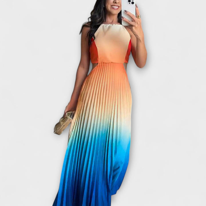 Haven - Stilvolles rückenfreies Batik-Maxikleid