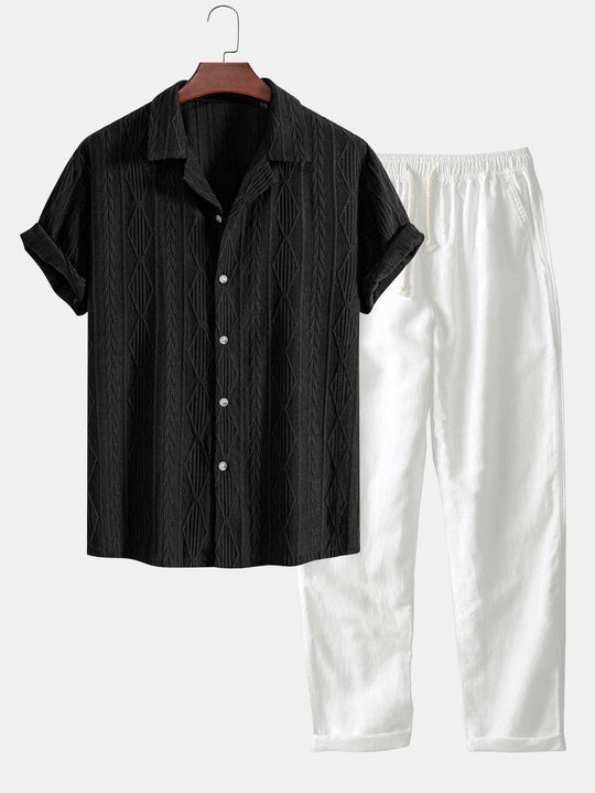 Men’s Summer Set – Patterned Shirt & Linen Pants