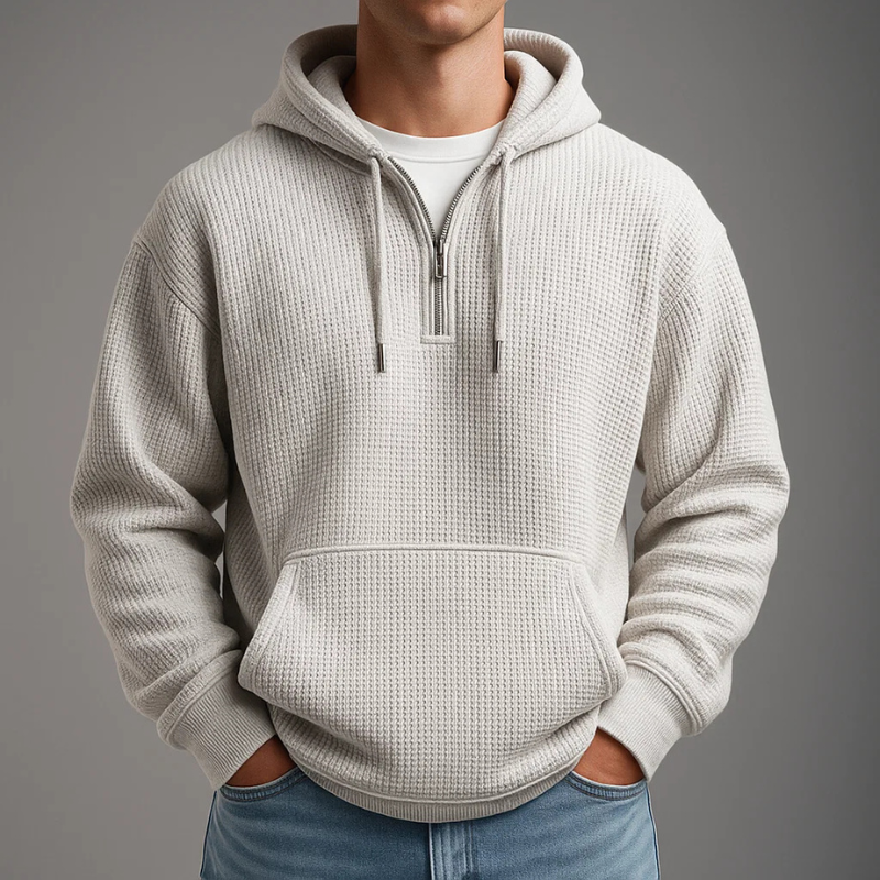 JULES | FELPA DA UOMO CON CAPPUCCIO IN MAGLIA WAFFLE