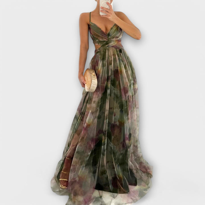 Vestido largo Annai de malla - Elegante y que realza la figura