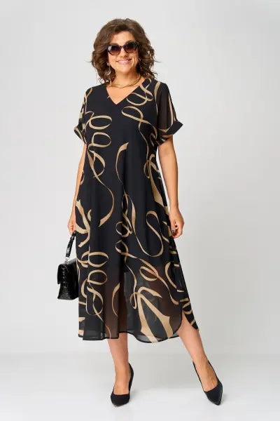 Milena | Vestido Feminino de Chiffon para Mulheres Curvilíneas