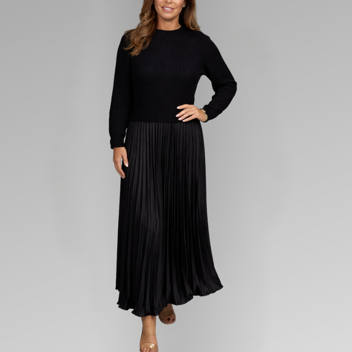 Claudia - Robe longue avec pull et jupe plissée