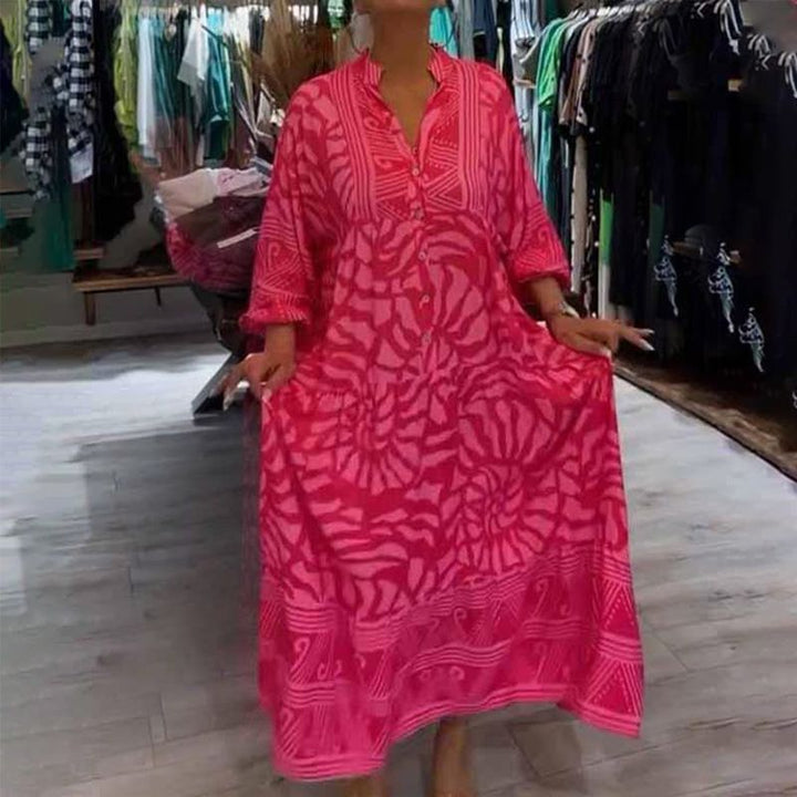Azzon| Vestido Feminino Confortável com Estampa Moderna