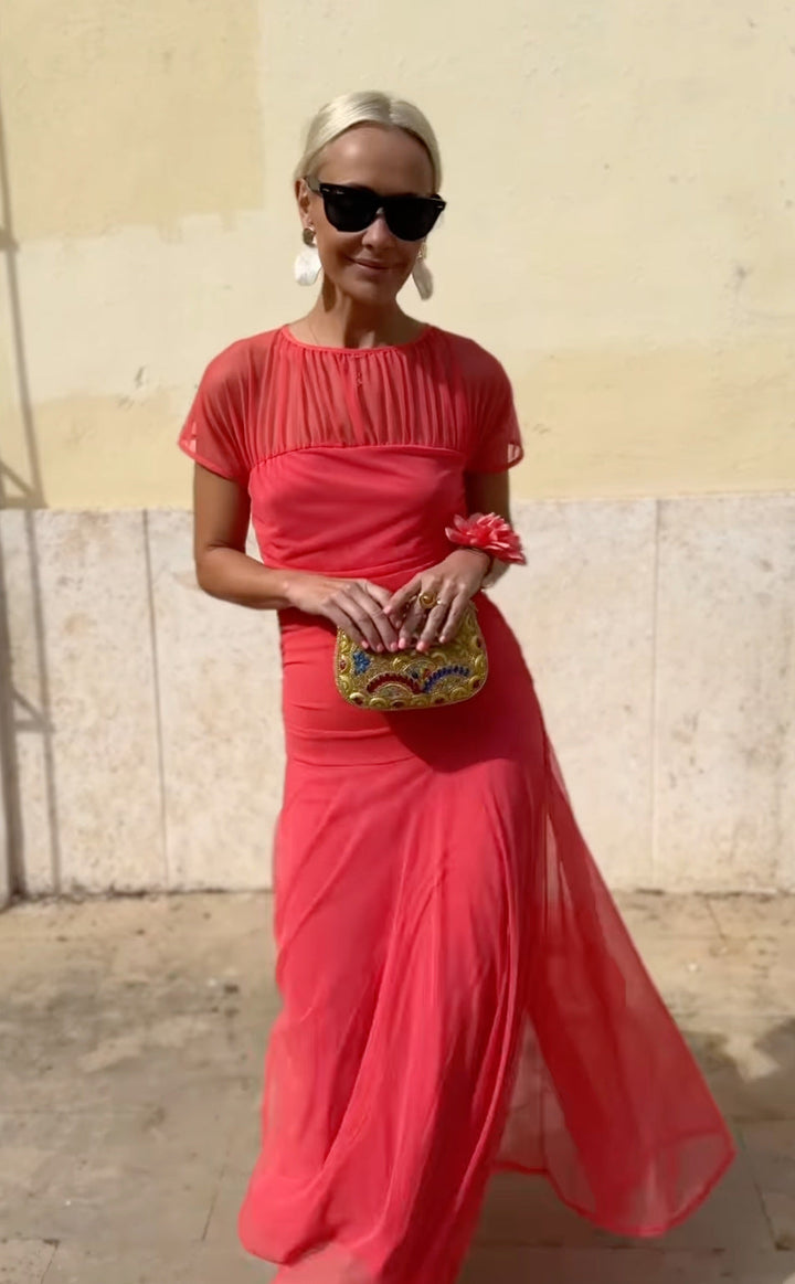 Lauren | Robe en chiffon à encolure ronde pour femmes