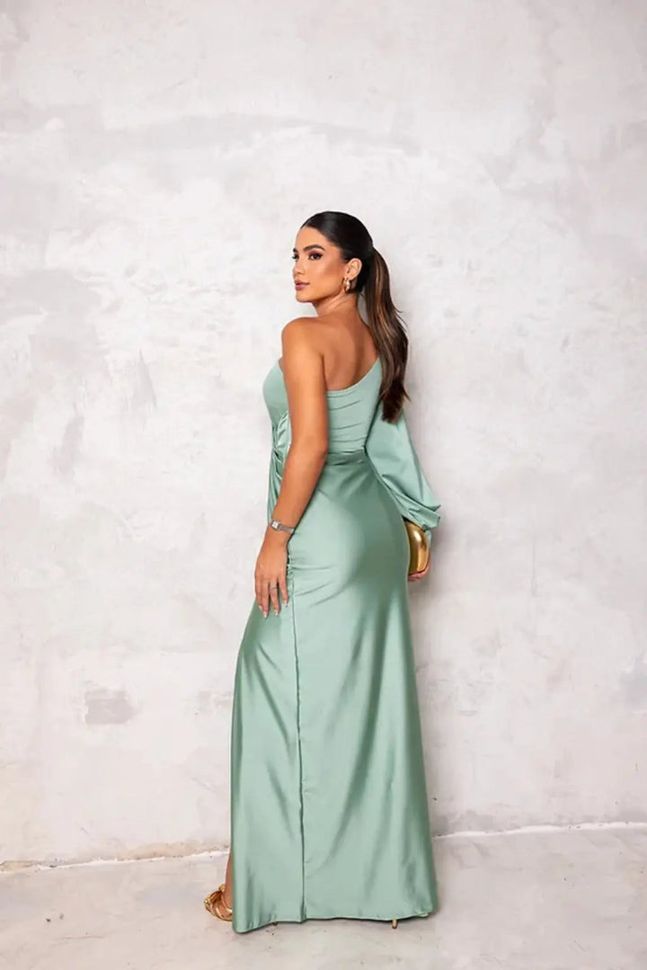 Women’s Elegant One-Shoulder Evening Dress