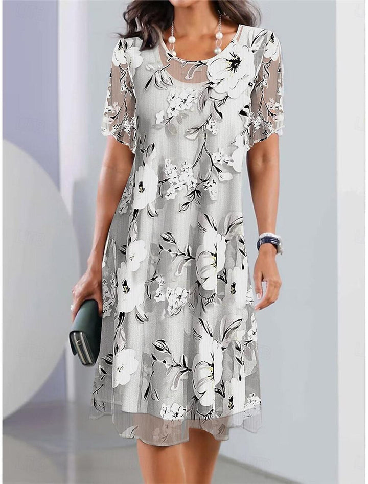 Kali | Elegant Midi Dress with Round Neckline