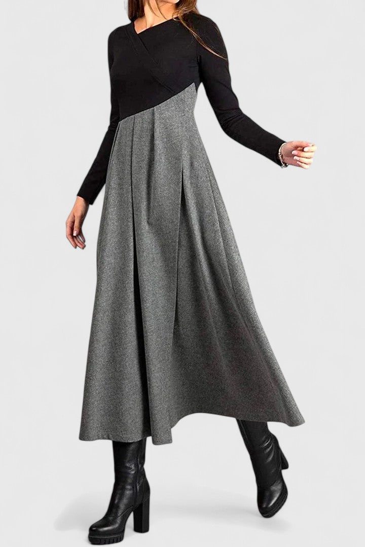 Janet | Robe Maxi Élégante à Manches Longues