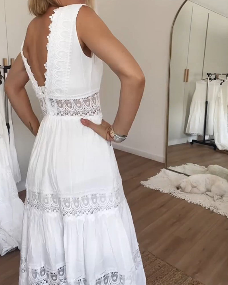 Daniela | Elegant Lace Tank Dress with V-Neck
